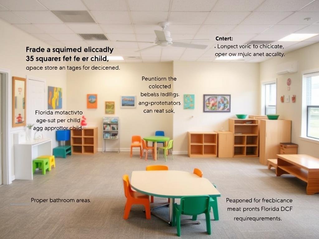 Florida daycare facility showing proper indoor space requirements with appropriate furnishings