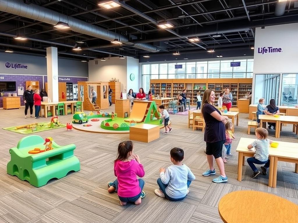 Life Time Fitness childcare center with separate areas for different age groups