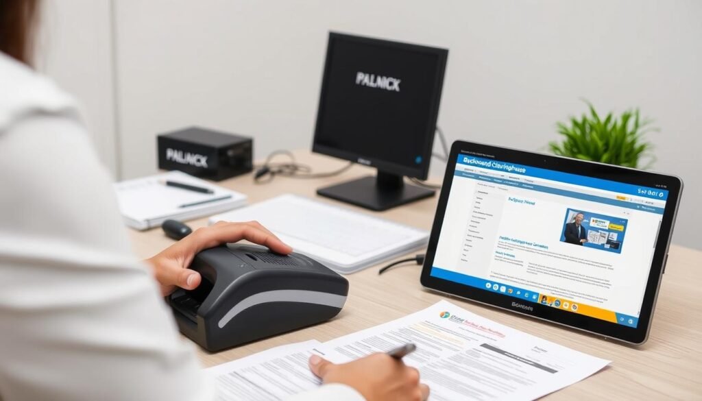 Person completing Florida background screening process for daycare license application