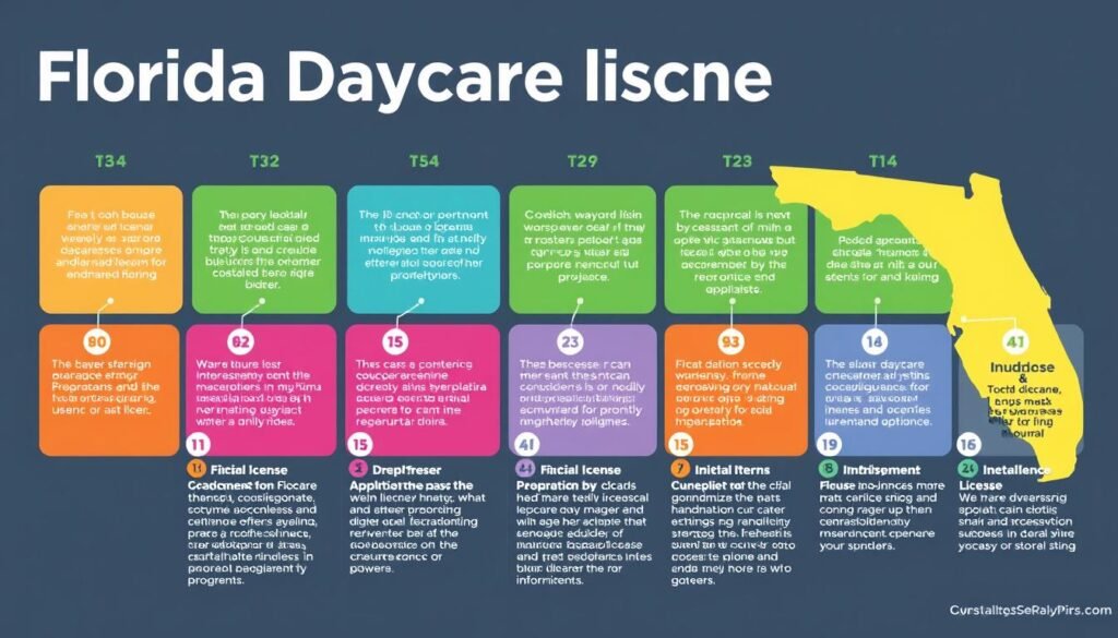 Step-by-step flowchart showing the Florida daycare license application process Step-by-step flowchart showing the Florida daycare license application process